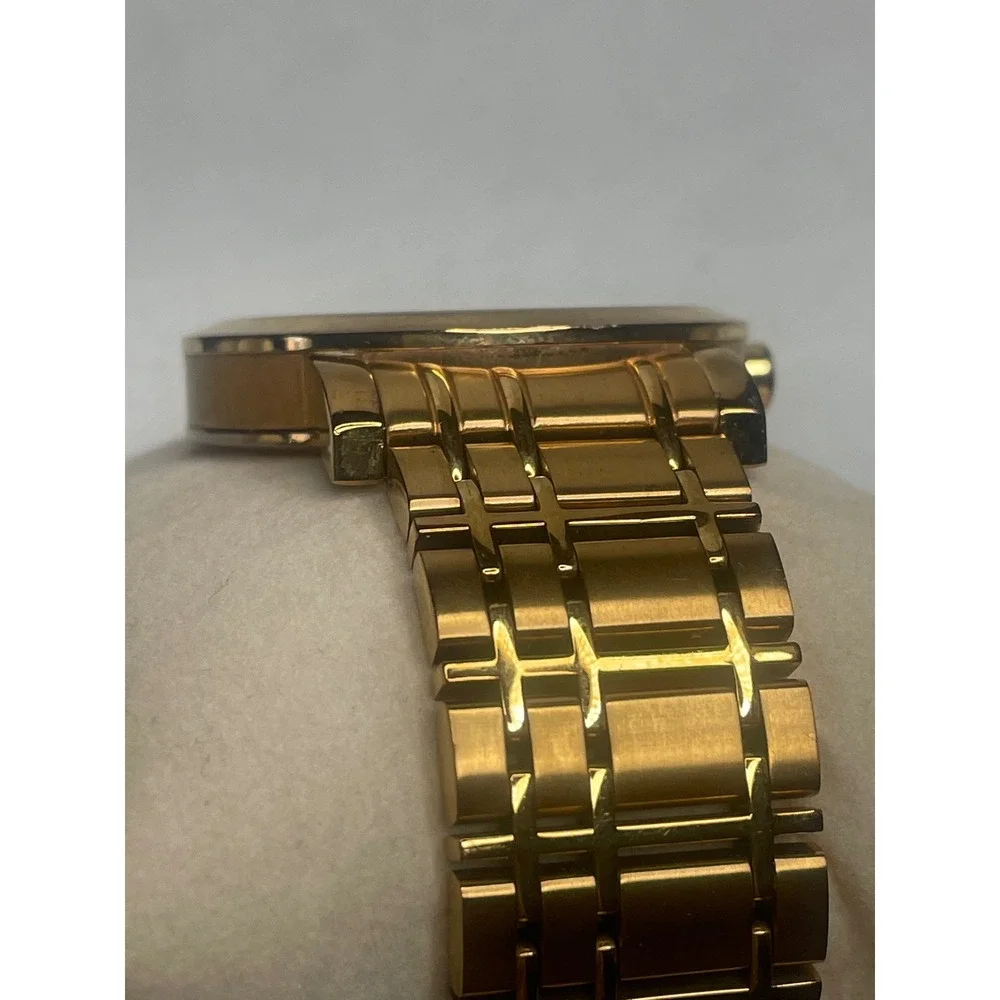 Burberry The City Rose Gold Quartz Watch 37mm Engraved Monochrome Dial Date Feat